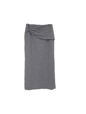 RUE SOPHIE Size M Grey Ginny Knot Waist Norah Midi Skirt Wool Career Business